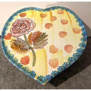 Heart Art Pottery Ceramic Cake Platter  # 2050
